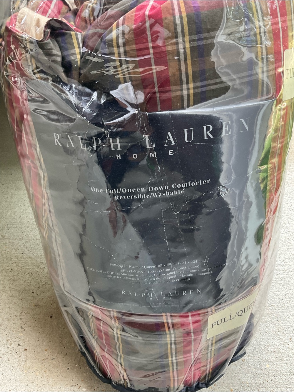 Vintage Polo Ralph Lauren Home Plaid Down Reversible Comforter Full/Queen - Picture 7 of 13